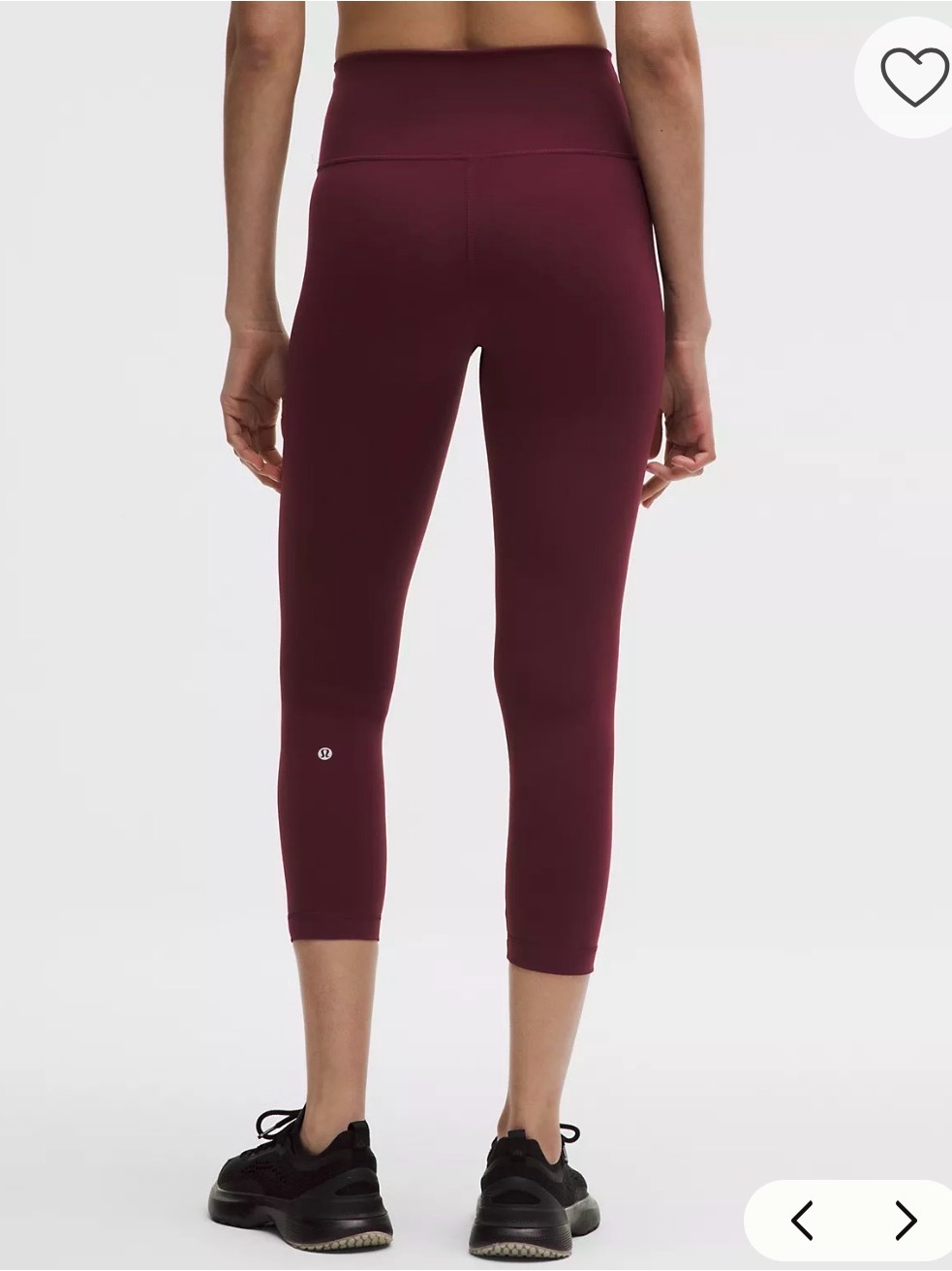 Lululemon Dark Red High-Waist Cropped Leggings